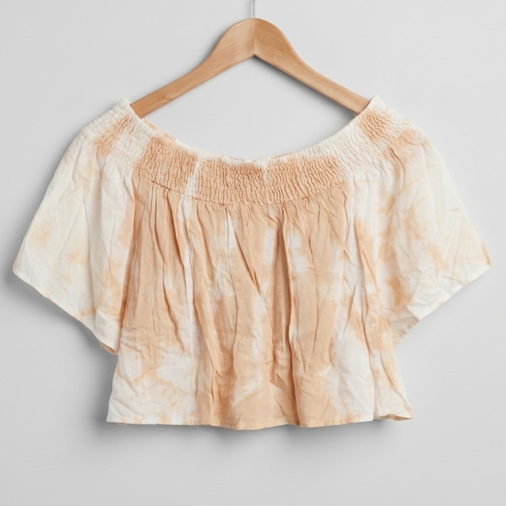 NEW Kiwi & Punch Women's Off-The-Shoulder Crop Top Tie-Dye Size M